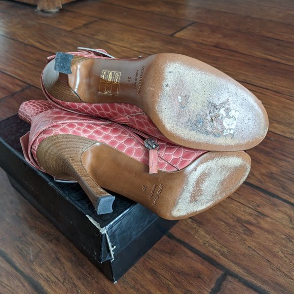 Dolce & Gabbana Rosa Croc Patent Leather Bootie - Picture 7 of 11